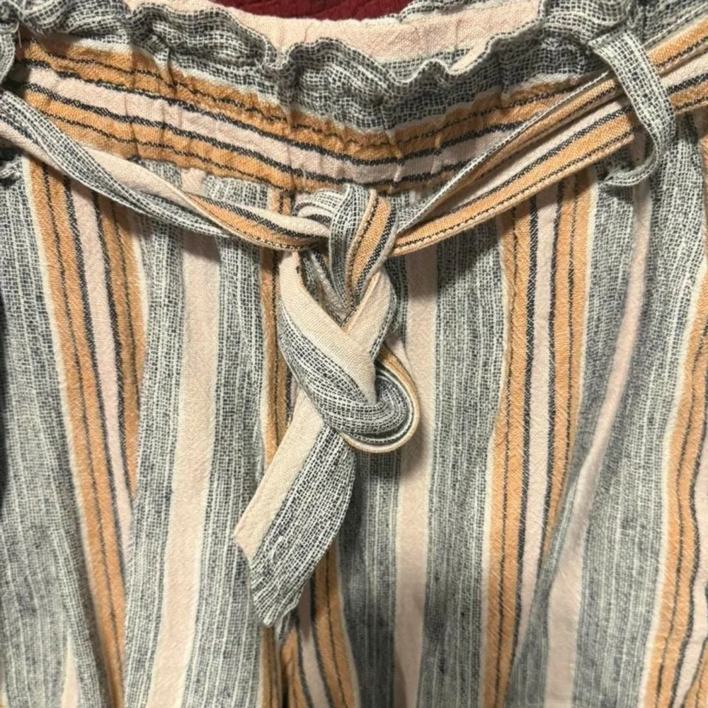 Jolt High Waist Striped Shorts - Orange, Gray, Cream Coastal style xl